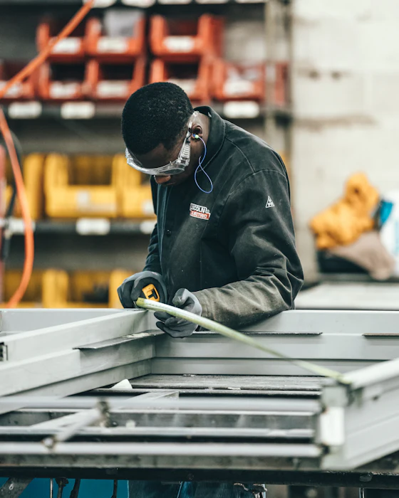 Skilled worker on site