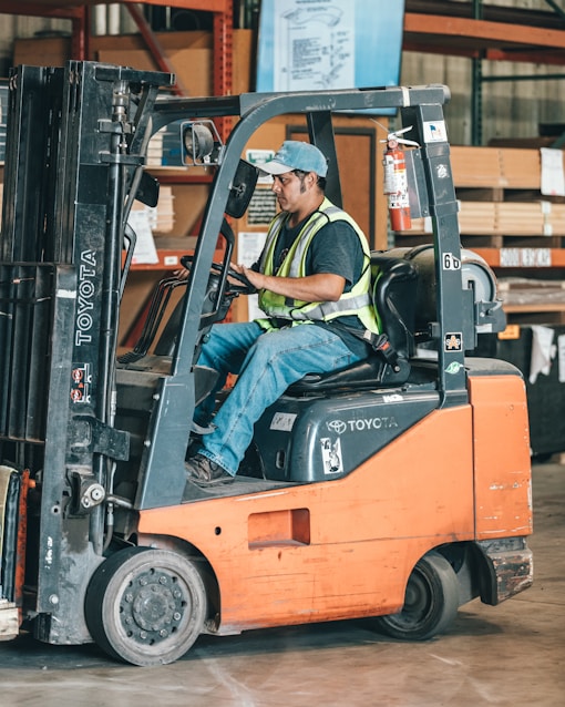 red forklift