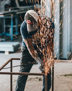man holding grinder