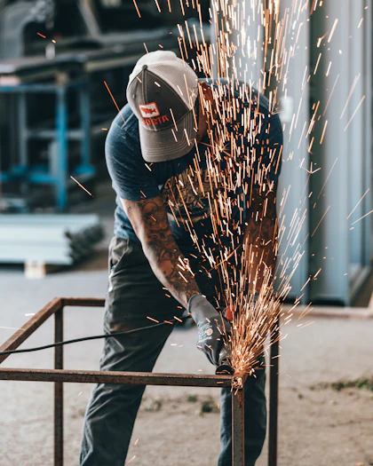 man holding grinder