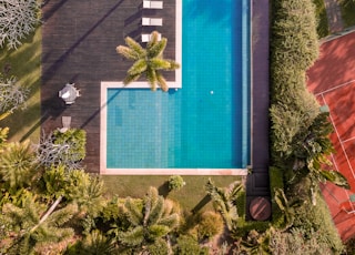 white-framed swimming pool