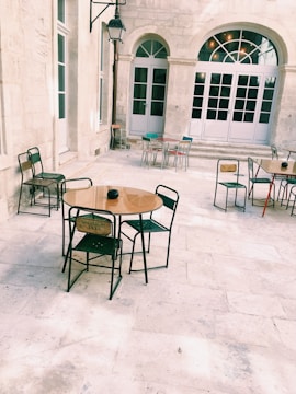 Outdoor patio with granite stone flooring and natural lighting.