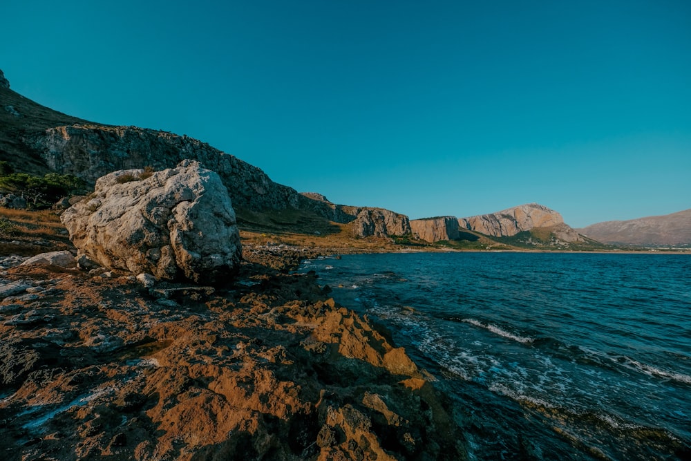 rock boulder on shore