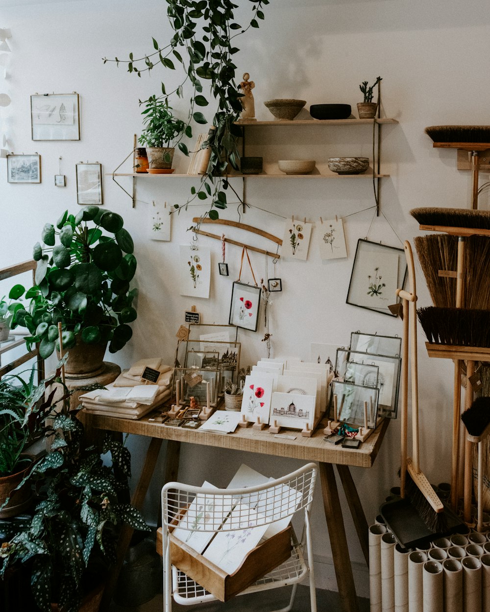 brown wooden desk