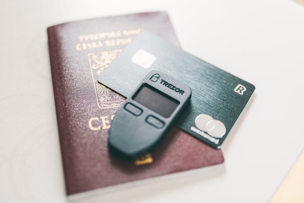 black Trezor digital device