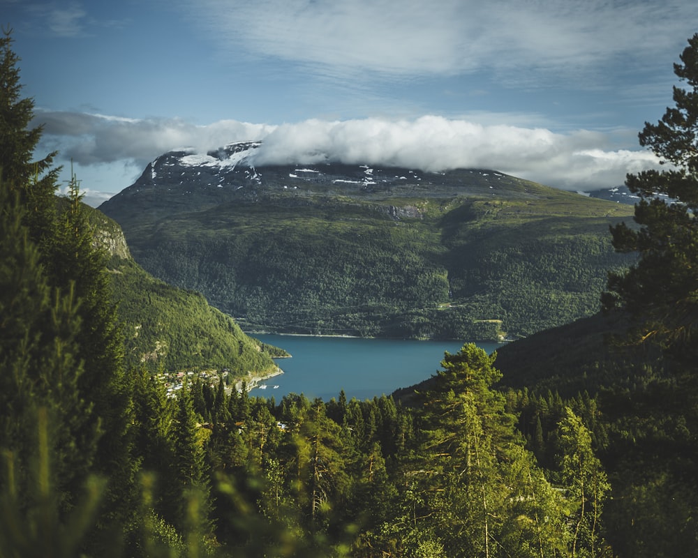 lake beside mountains