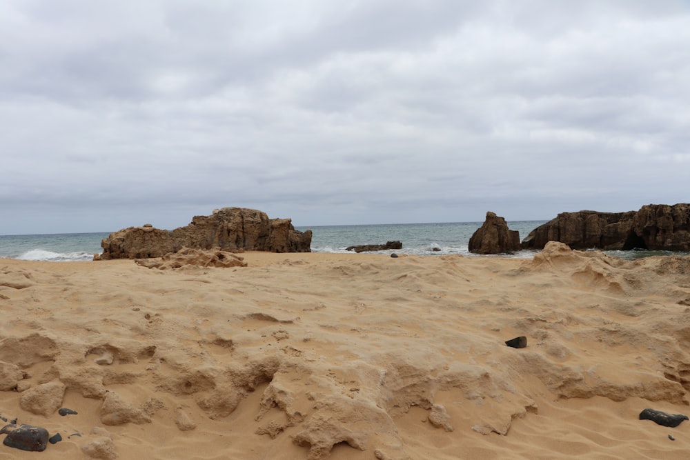 brown sands across horizon during cloudy daytime