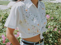 Silk Square-Neck Top view 1