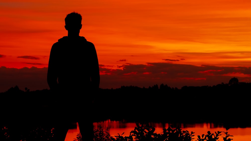 silhouette photography of person