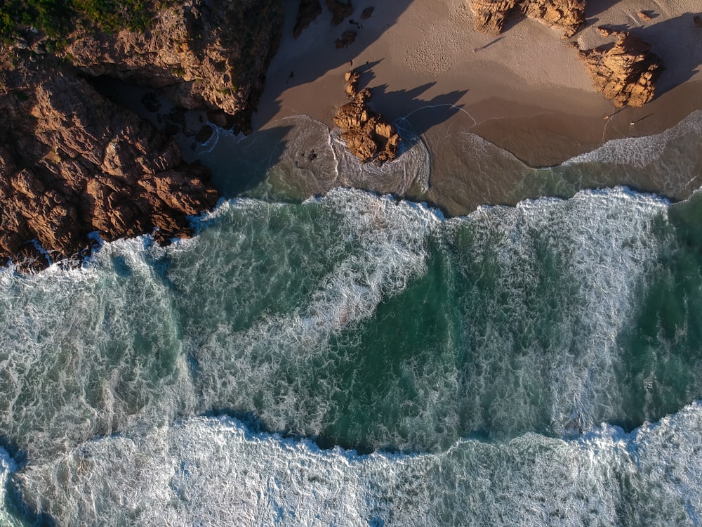 aerial photography of blue beach