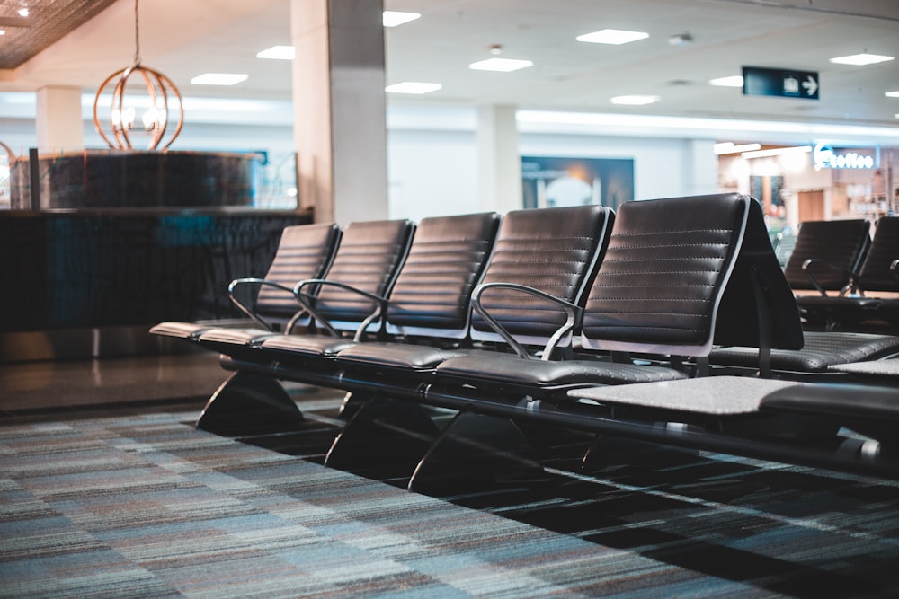 empty padded gang chairs