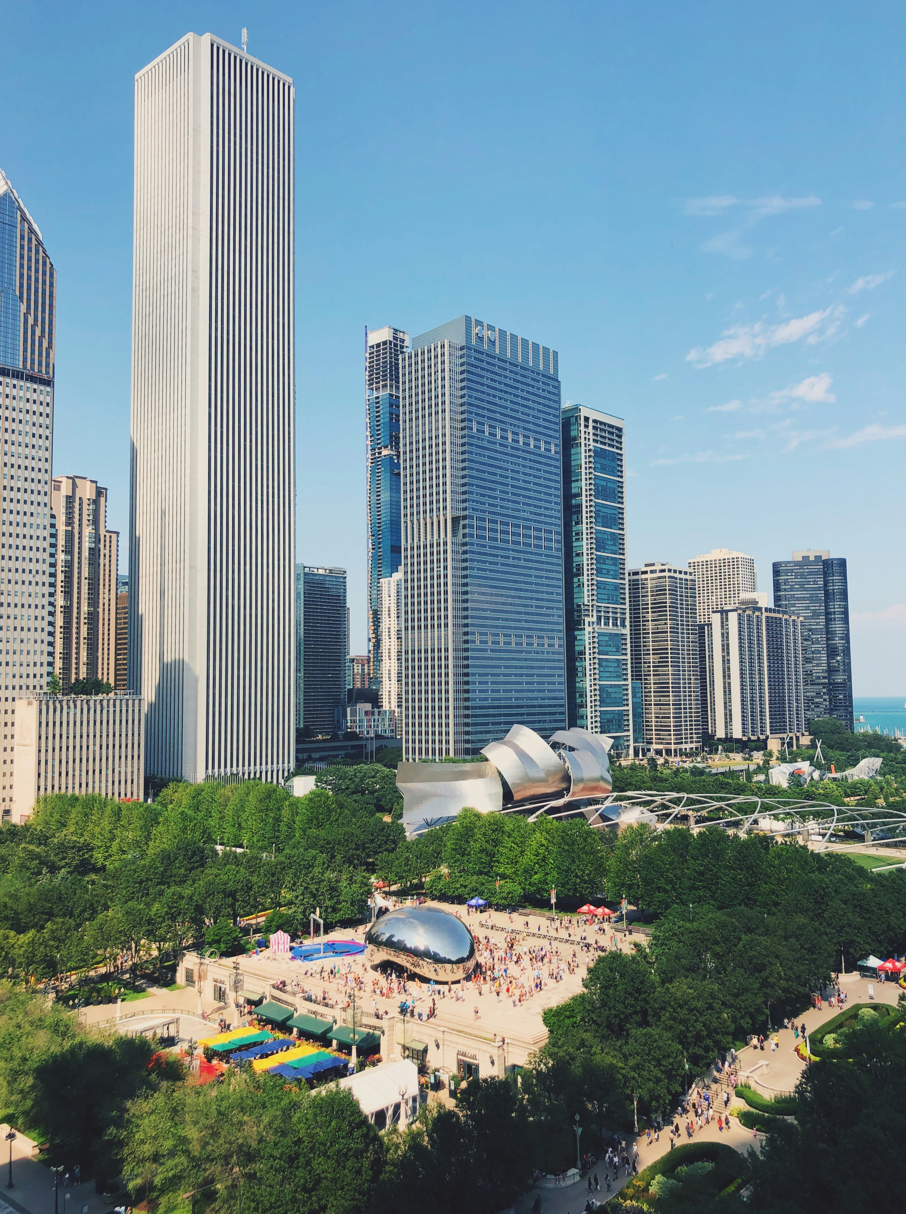 aerial photography of buildings under clear blue sky