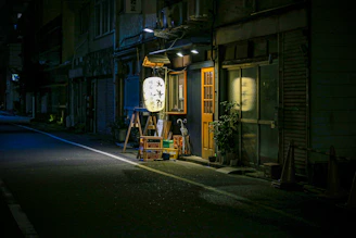 japanese storefront with paper lantern