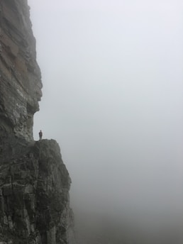 person standing on plateau