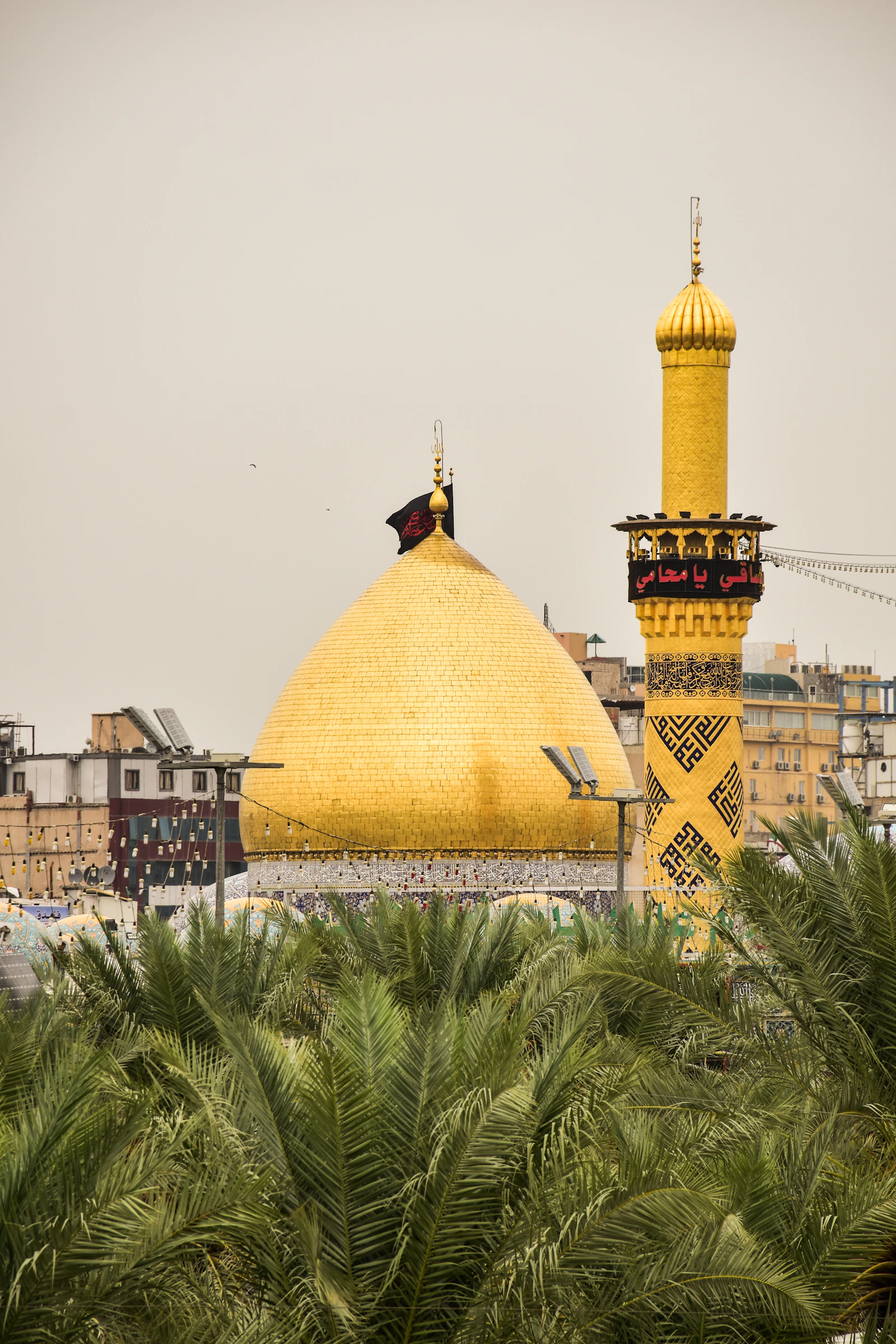The golden dome of the Imam Hussain Shrine in Karbala