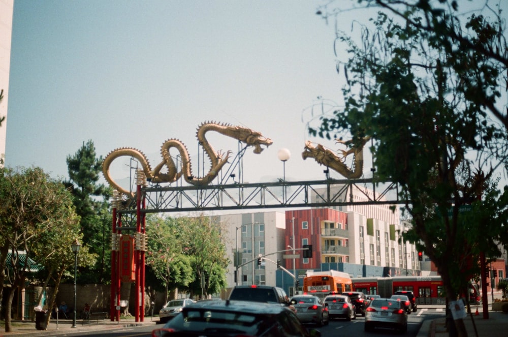 grey dragon decor during daytime