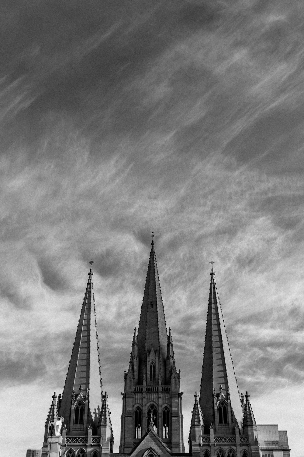 greyscale photography of castle