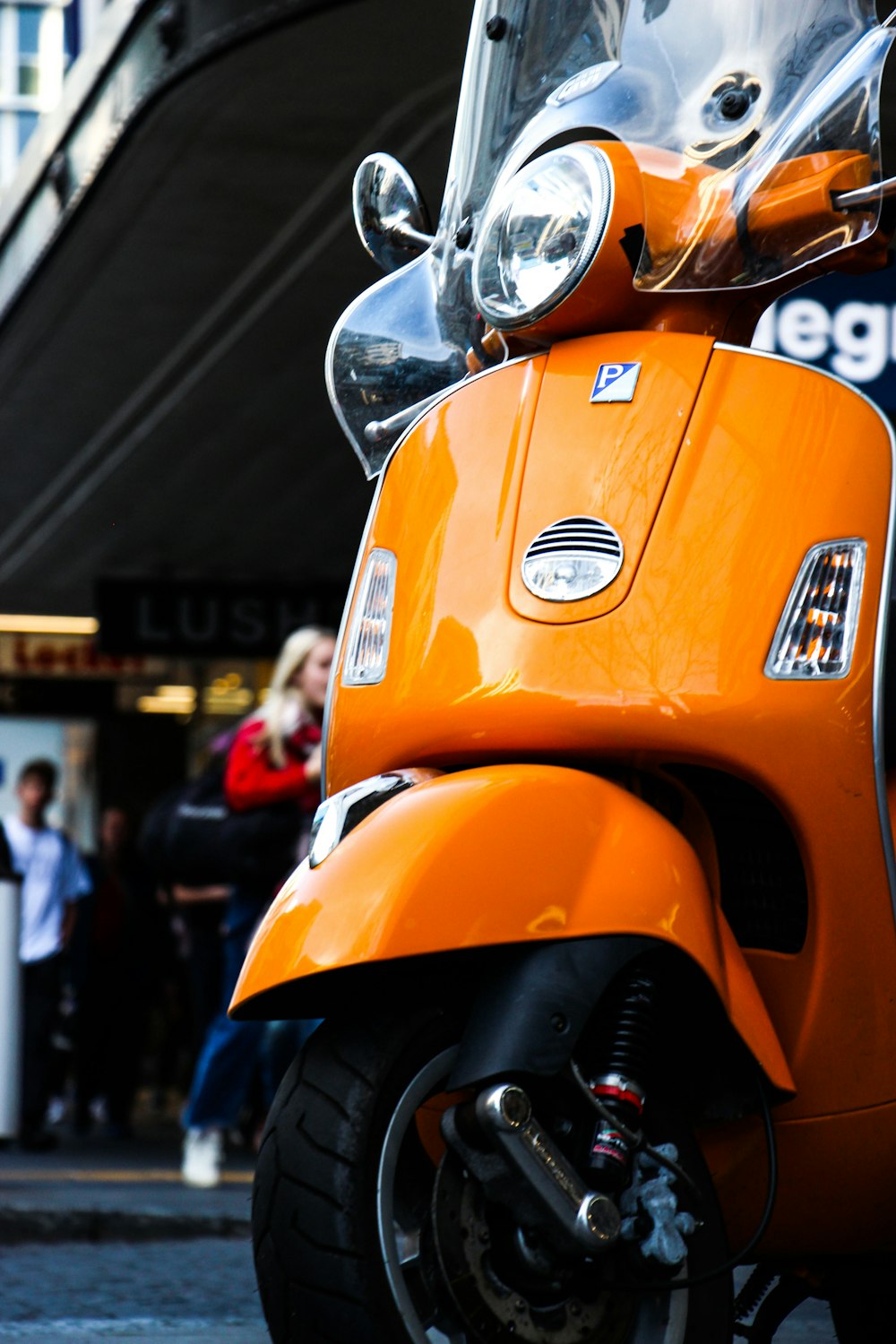 yellow touring motor scooter