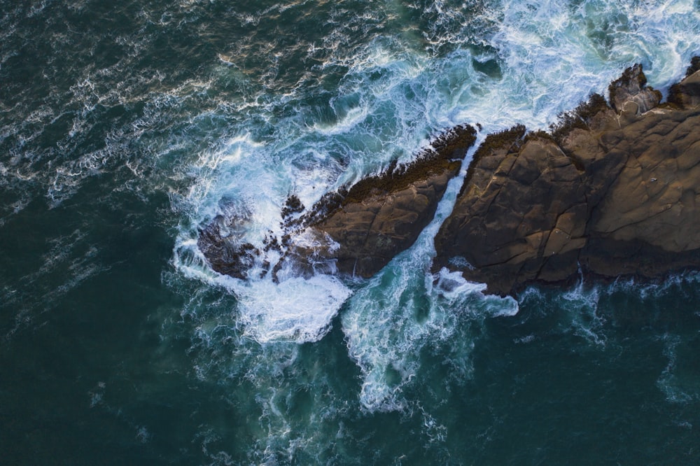 aerial photography body of water