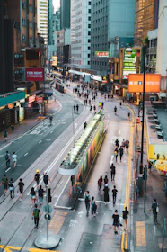 people walking on road