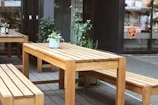 brown wooden dining table