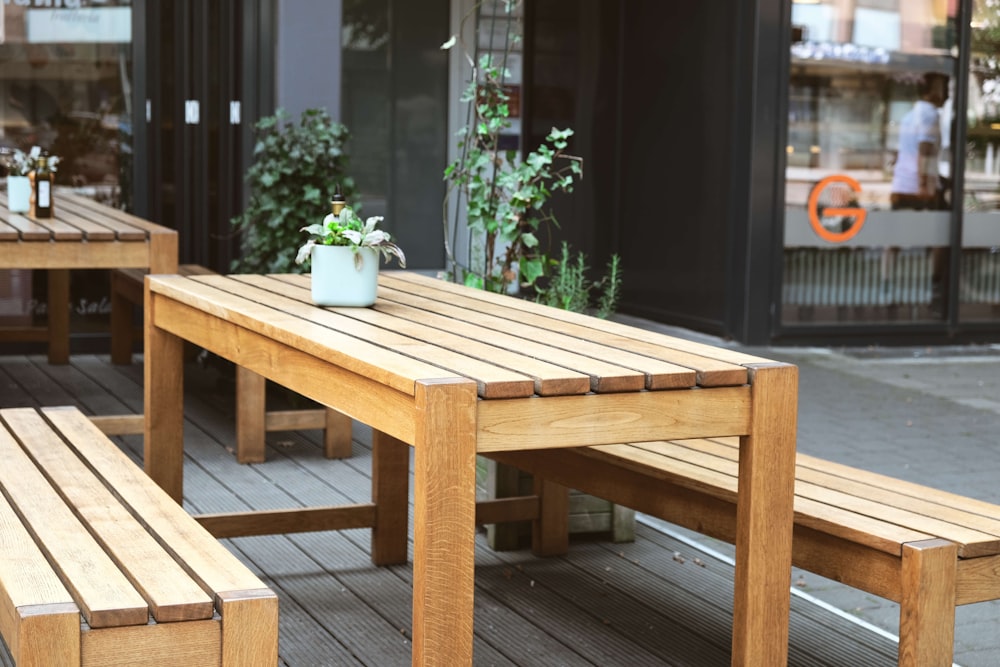 brown wooden dining table