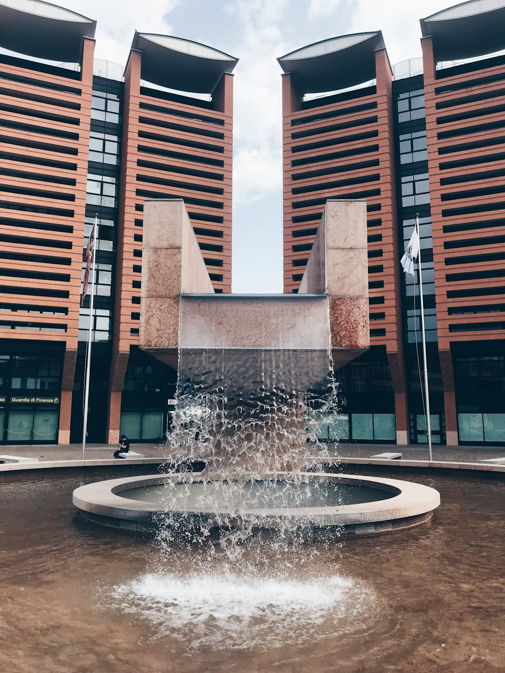 fountain near building