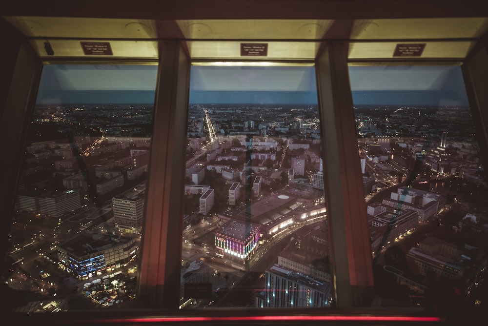 a view of a city from a tall building