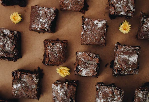 Delicious close up chocolate brownie