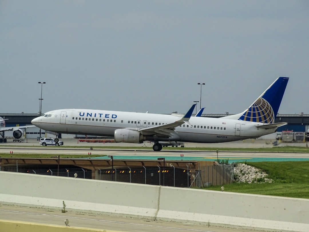United Airlines at the airport,