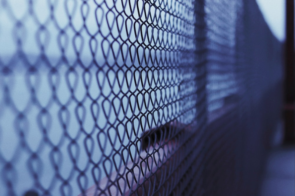 grey metal link fence