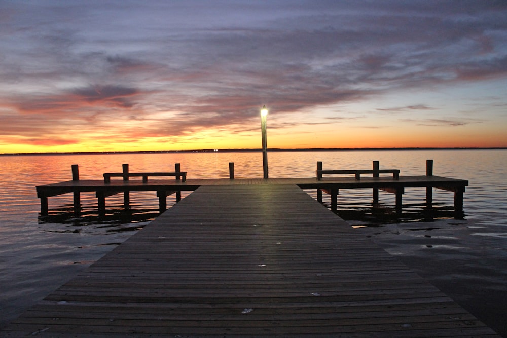 dock during sunset