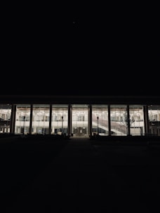 A commercial building with modern lighting and electrical installations.