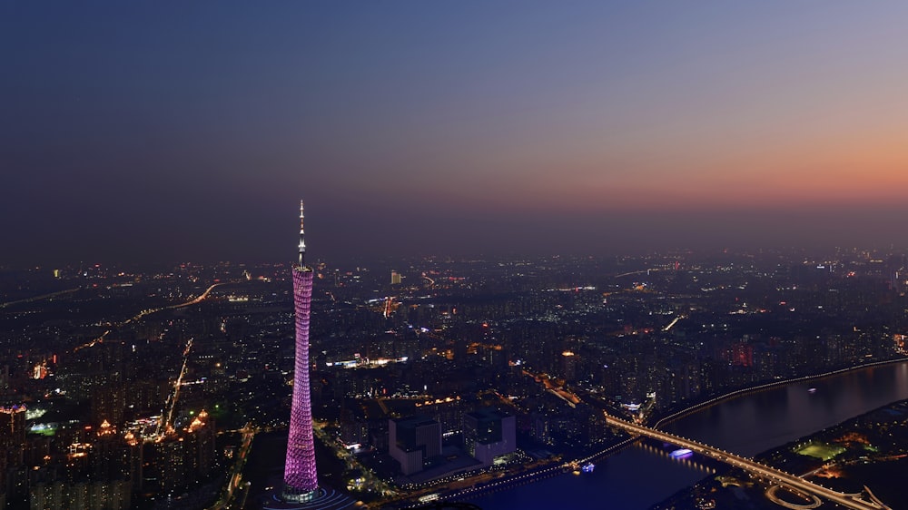 aerial view of cityscape during golden hour