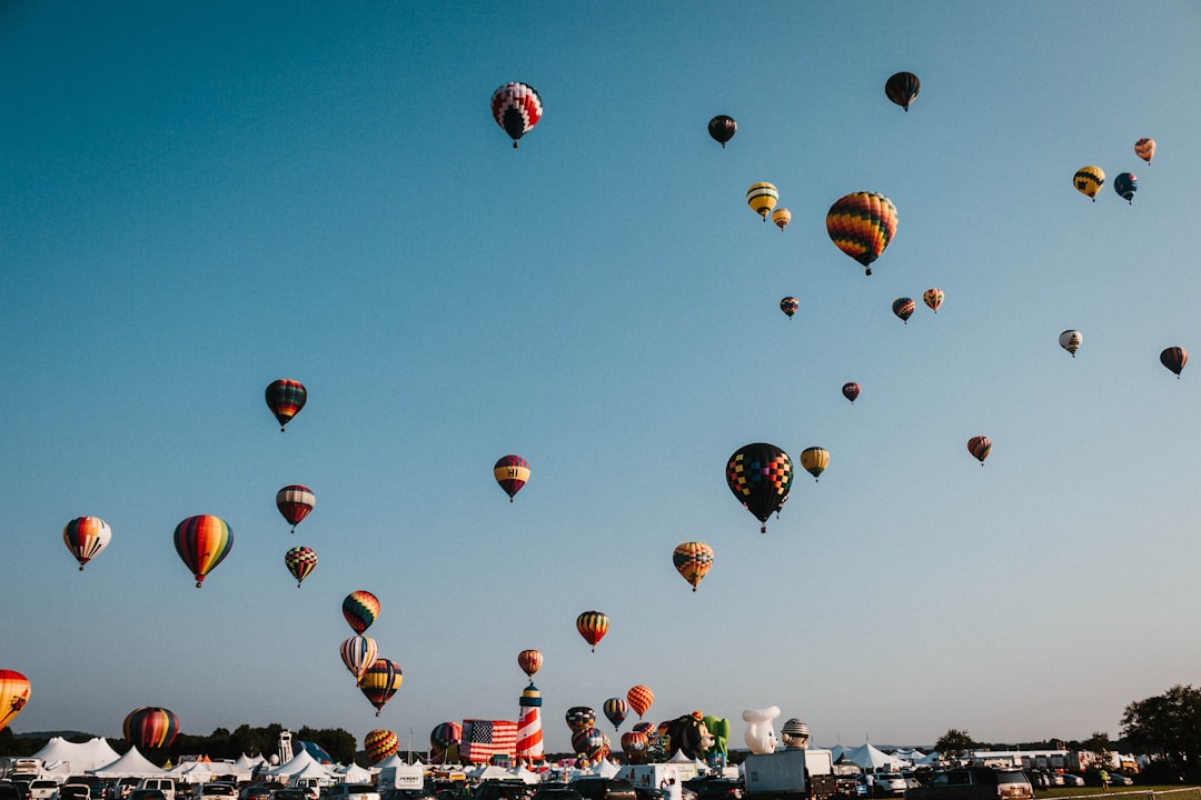 multicolored hot air balloons on mid air