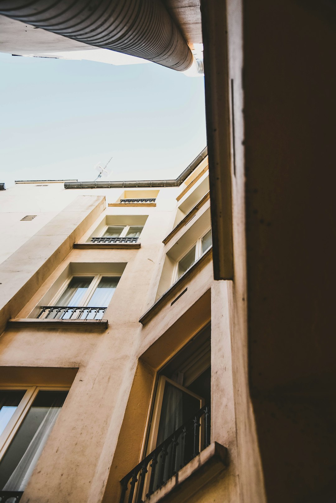 low angle view of apartment complex