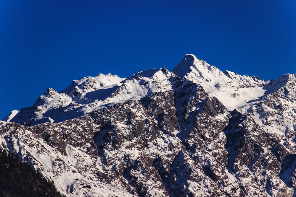 snow-covered mountain during daytime