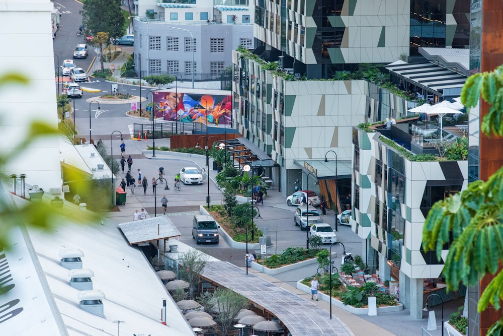 high-angle photography of vehicles driving in the city