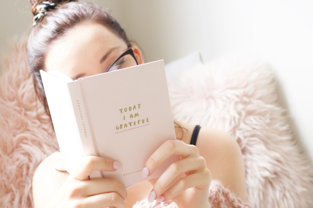 woman reading book