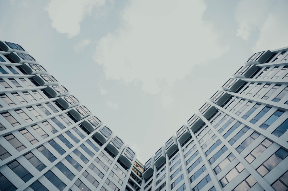 low angle photography of high rise building