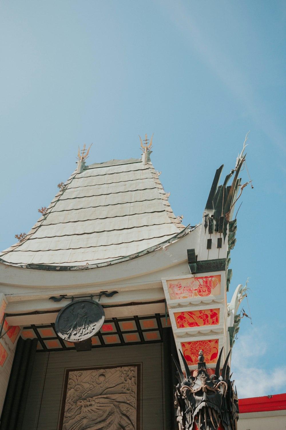 white and gray temple in low angle photo