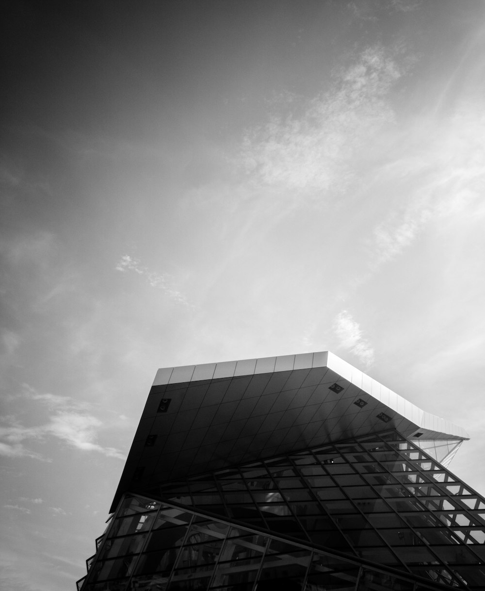 greyscale photo of concrete building