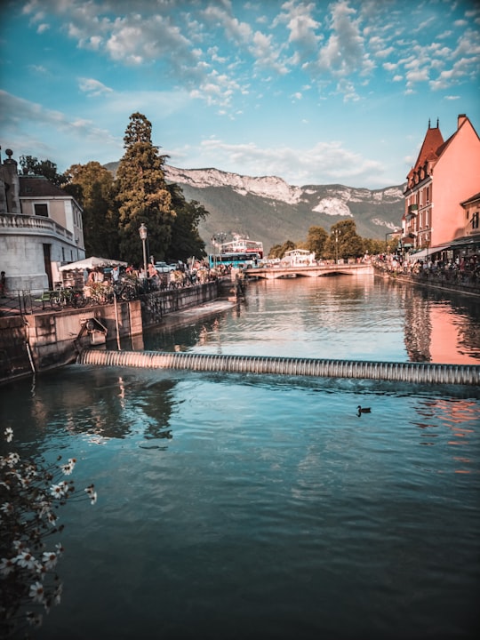 body of water between houses in Lake Annecy France