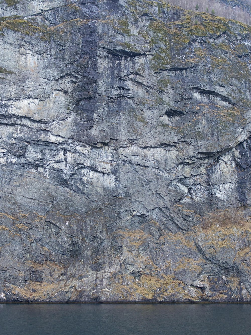 cliff wall near body of water