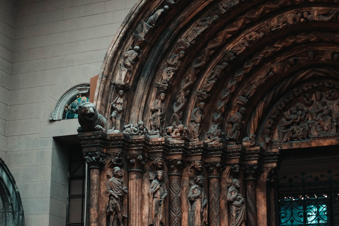 brown wooden archway in the building