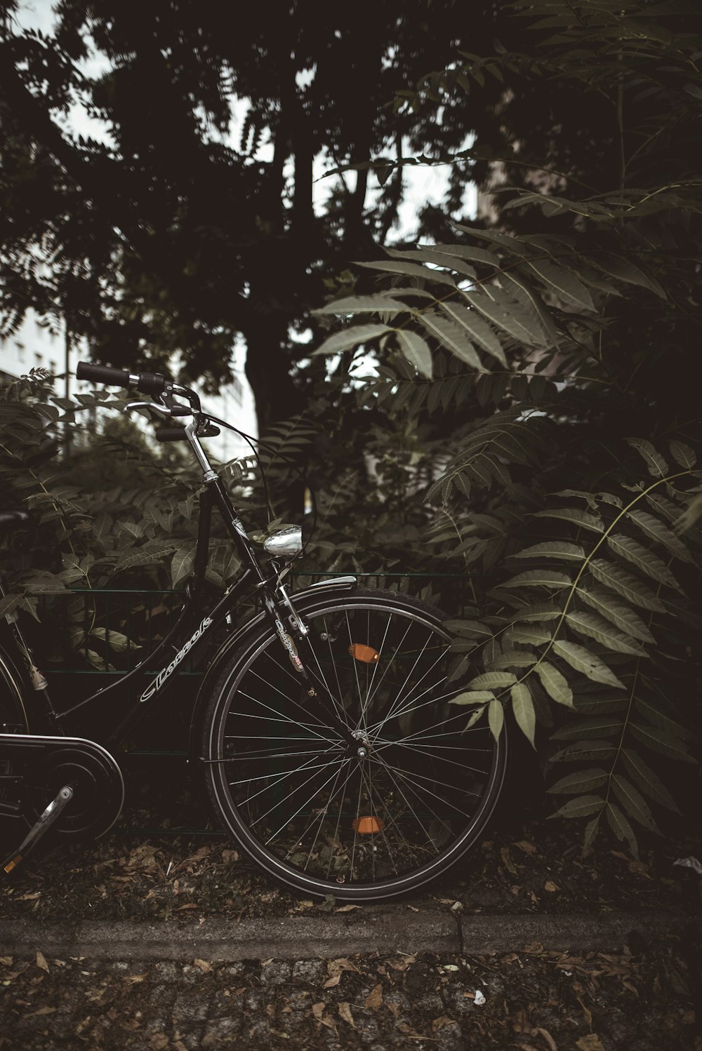 black commuter bike