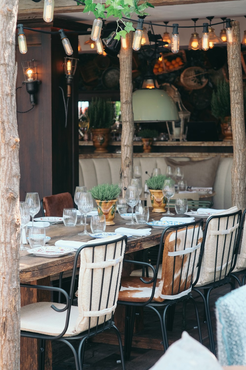 dining table arrangement with no people