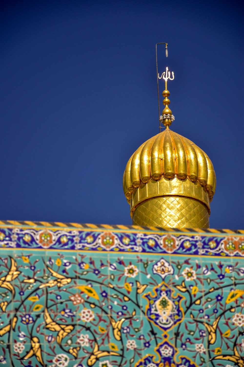 blue and gold dome top building