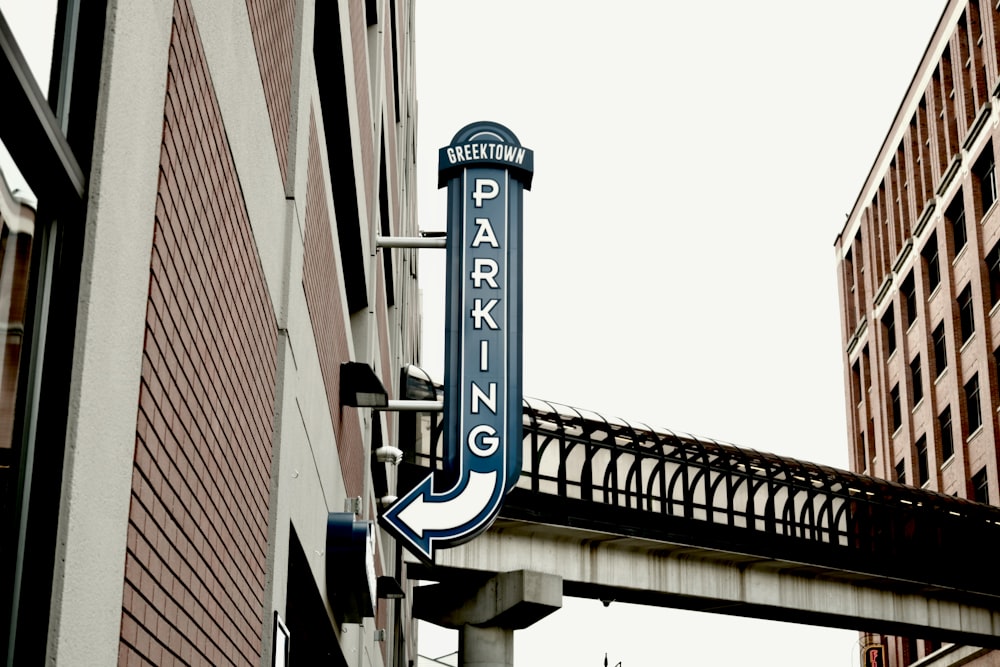 low angle photo of Parking signage