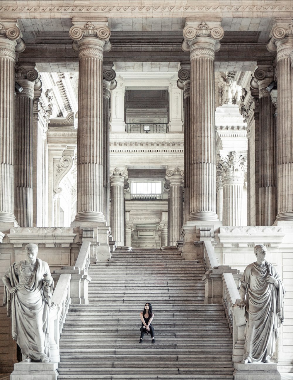 man sitting on stairs